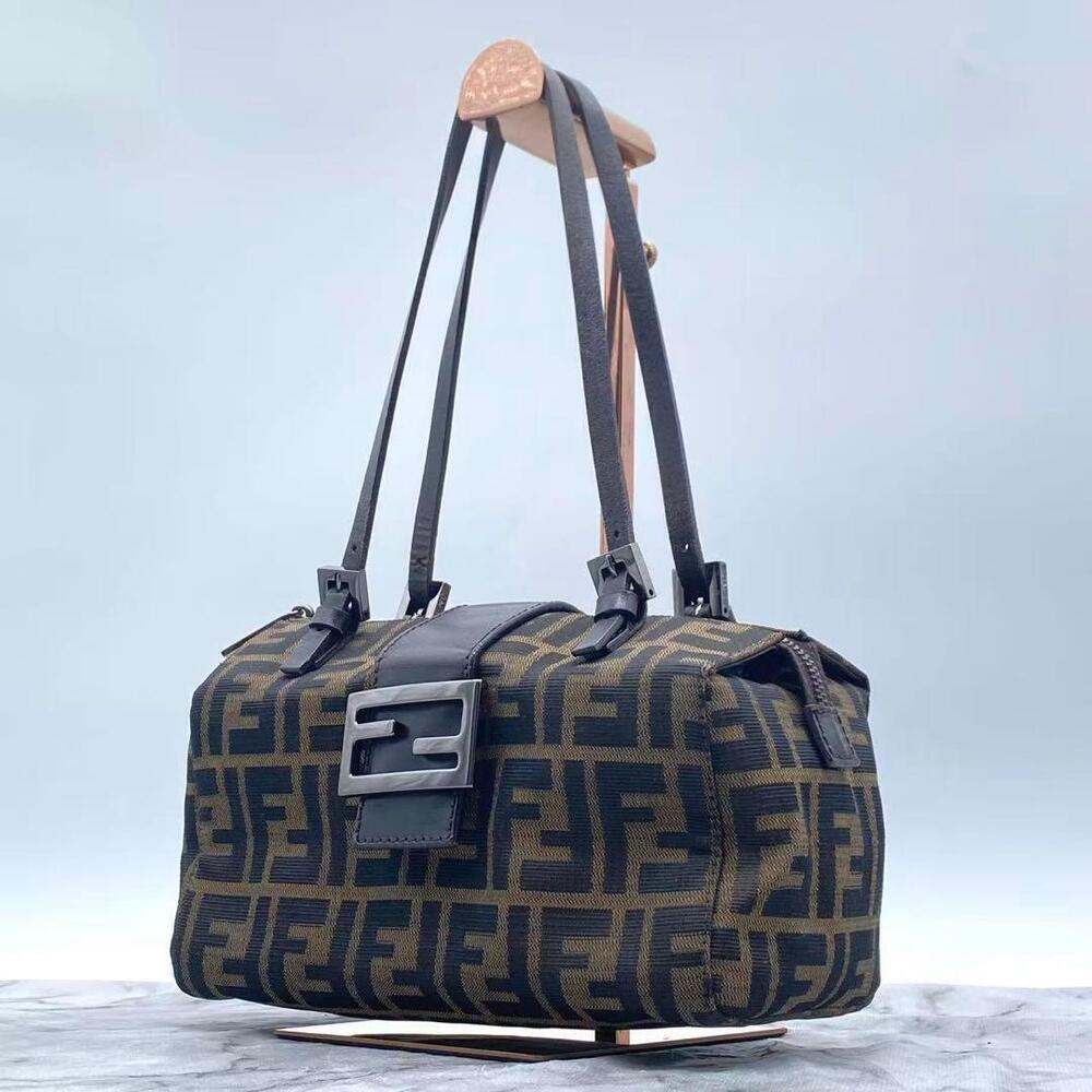 Fendi bag shoulder shaped Zucca FF square Black